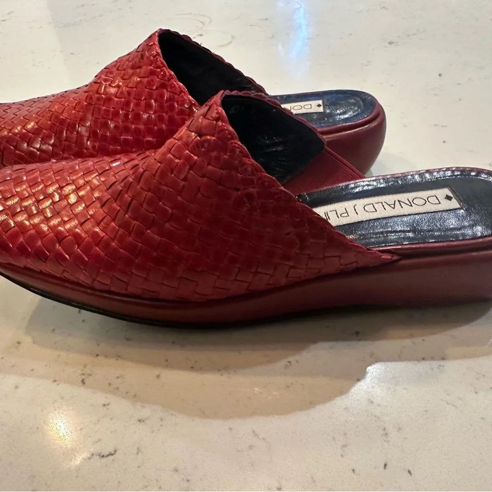 Donald J. Pliner Scarlet Woven Mules - Picture 10 of 10